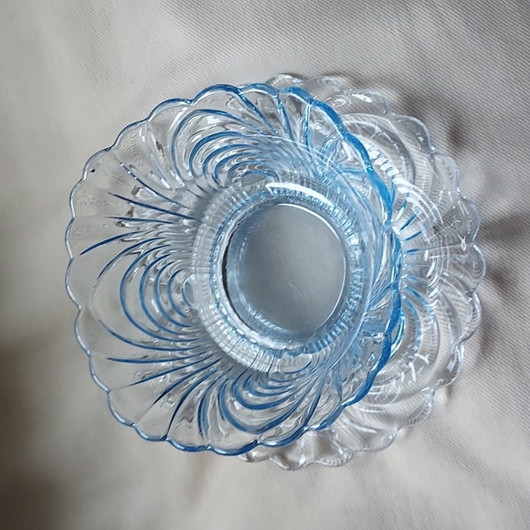 💙Cambridge ice Moonlight Blue Caprice bowl underplate art deco mayonnaise bowl - Picture 12 of 17